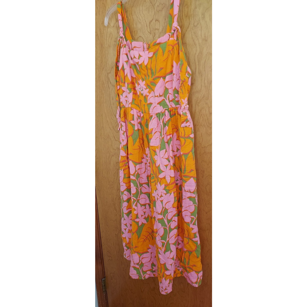 Lucy Yak size 4 Dress Organic Cotton Floral lightweight zip up back EUC
